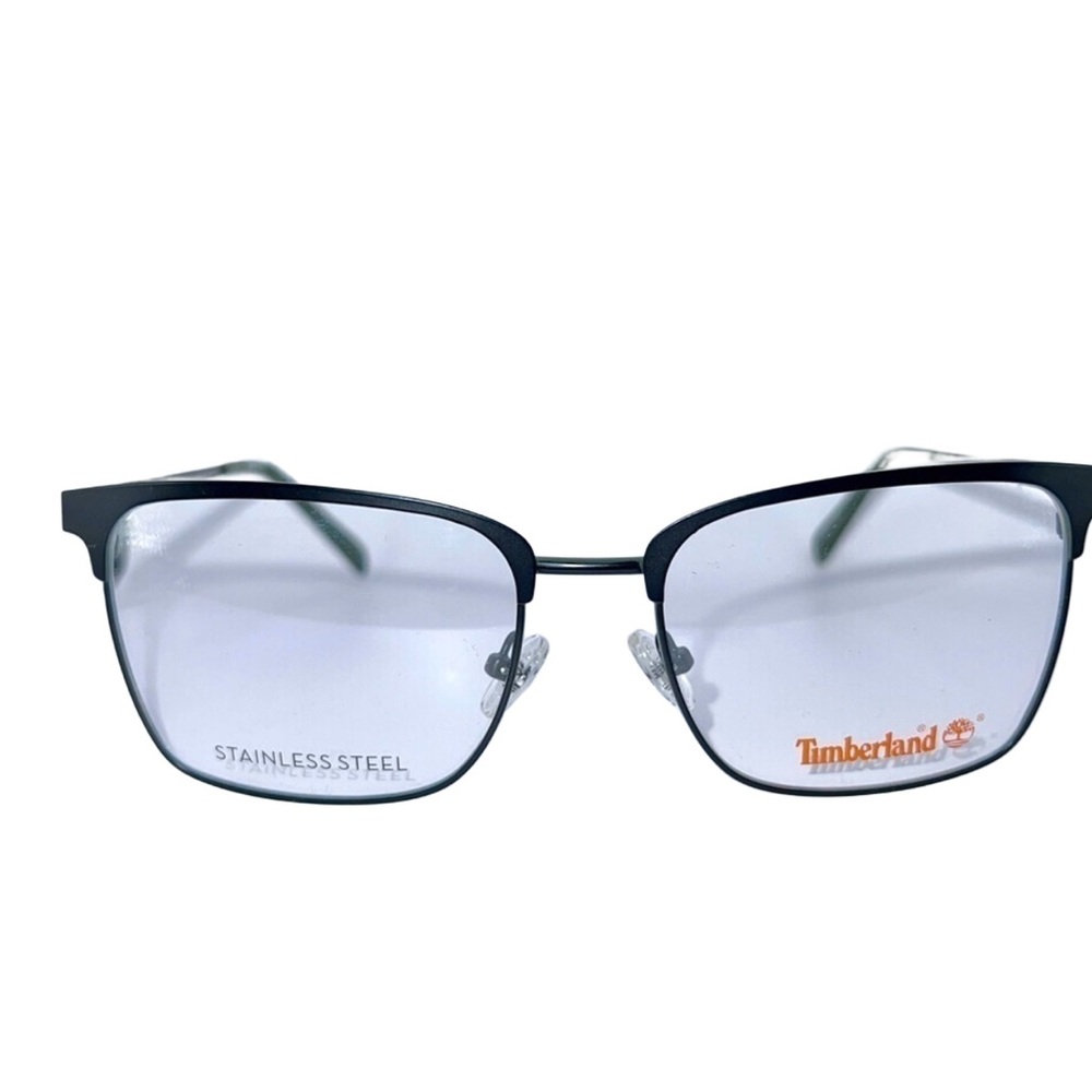Men's Timberland Eyeglass Frames TB1612 002 Black/Green Stainless Steel